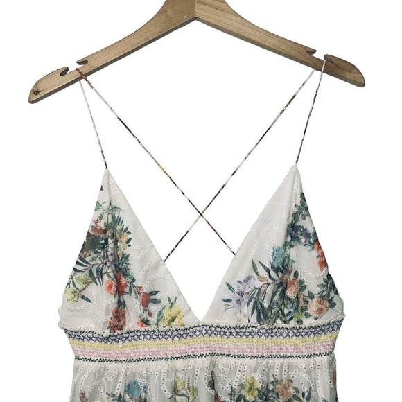 Alice + Olivia Karolina Floral Eyelet Maxi Dress Size 12 Ivory $595 - Picture 8 of 16